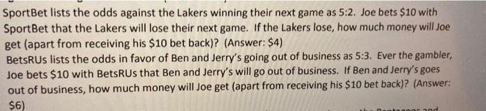Sportbet Lists The Odds Against The Lakers Winning Their Next Game As 5 2 Joe Bets 10 With Sportbet That The Lakers Wi 2