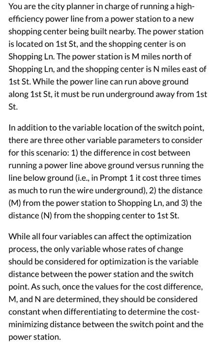 You Are The City Planner In Charge Of Running A High Efficiency Power Line From A Power Station To A New Shopping Cente 1