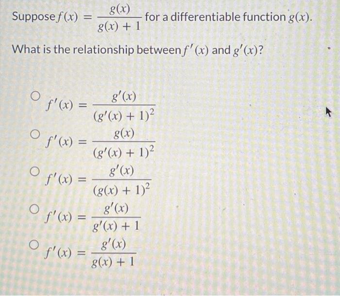 G X G X 1 What Is The Relationship Between F X And G X Suppose F X O F X O F X O F X F X F 1