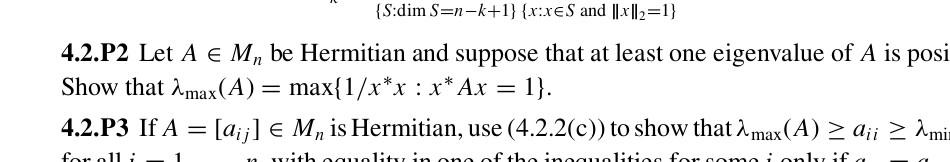 S Dim S N K 1 X Xes And X 1 N 4 2 P2 Let A M Be Hermitian And Suppose That At Least One Eigenvalue Of A Is 1