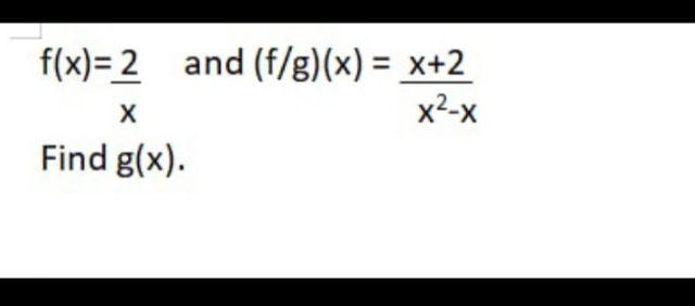 F X 2 And F G X X 2 X X X Find G X 1