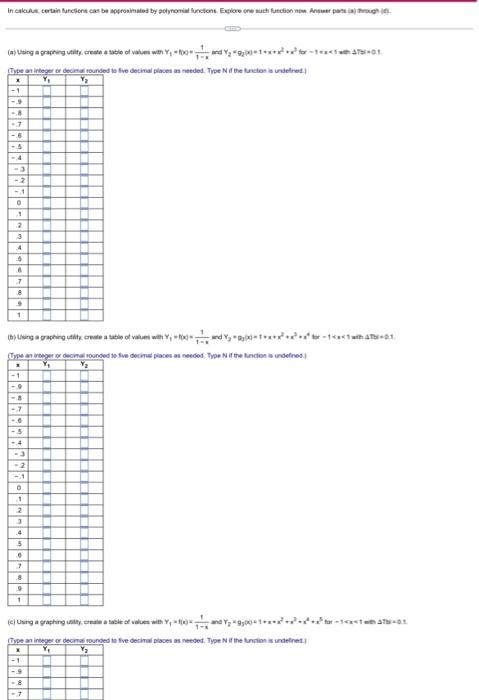In Calculus Certain Functions Can Be Approximated By Polynomial Functions Explore One Such Function Now Answer Parts J 4