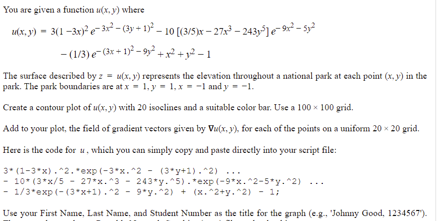 You Are Given A Function U X Y Where U X Y 3 1 3x E 3x 3y 1 10 3 5 X 27x 243y E 9x 5y 1