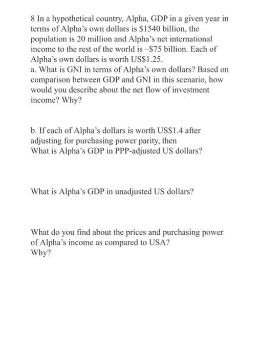7 The Table Below Shows The National Income Accounts For A Hypothetical Country Metro Round Off The Answer To The Near 9