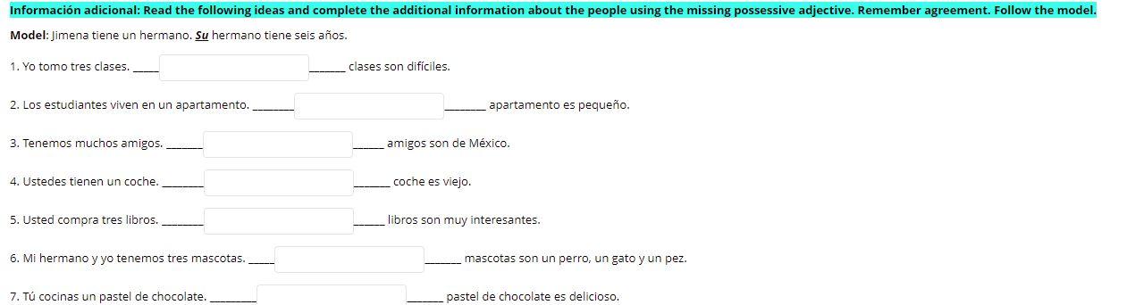 Informacion Adicional Read The Following Ideas And Complete The Additional Information About The People Using The Missi 1