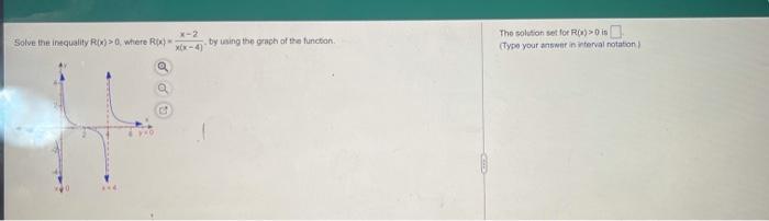 X 2 X X 4 Solve The Inequality R X 0 Where R X A By Using The Graph Of The Function The Solution Set For R X 1