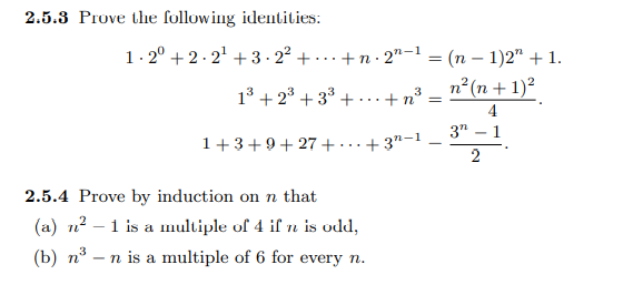 2 5 3 Prove The Following Identities 1 2 2 2 3 2 N 2 1 1 2 3 1 3 9 27 32 1 2 5 4 Prove By Induction 1