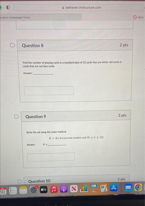 Tudent Homepage Home 10 Question 8 Answer Find The Number Of Playing Cards In A Standard Deck Of 52 Cards That Are Eith 1