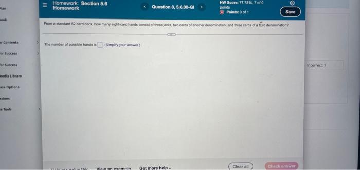 Un Book Contents Or Success Or Success Media Library Ase Options Msins Tools Hw Score 77 78 7 Of 9 Points Points 0 1