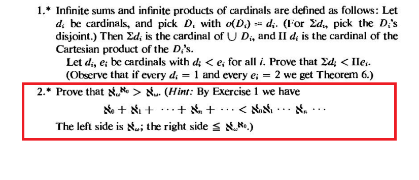 1 Infinite Sums And Infinite Products Of Cardinals Are Defined As Follows Let D Be Cardinals And Pick D With O D 1
