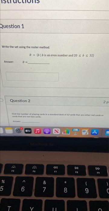 Question 1 Write The Set Using The Roster Method Answer 5 Question 2 B Bb Is An Even Number And 20 Sbs 32 Find Th 1
