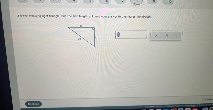 Find Sec Cos8 And Cot 0 Where Is The Angle Shown In The Figure Give Exact Values Not Decimal Approximations Contin 7