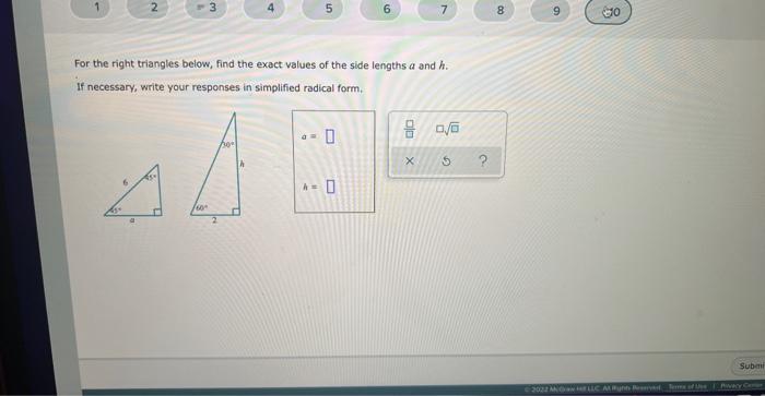 Find Sec Cos8 And Cot 0 Where Is The Angle Shown In The Figure Give Exact Values Not Decimal Approximations Contin 9