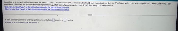 According To A Study Of Political Prisoners The Mean Duration Of Imprisonment For 40 Prisoners With Chrort Post Traumat 1