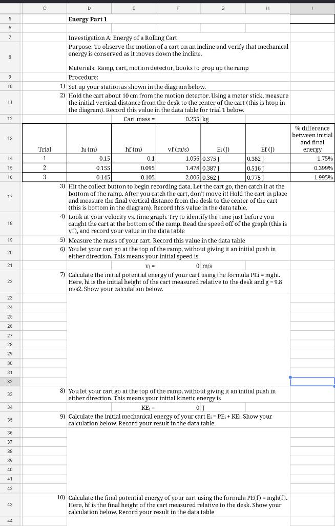 Can I Have Help With Section Energy Part 1 Questions 14 15 Thank You 1