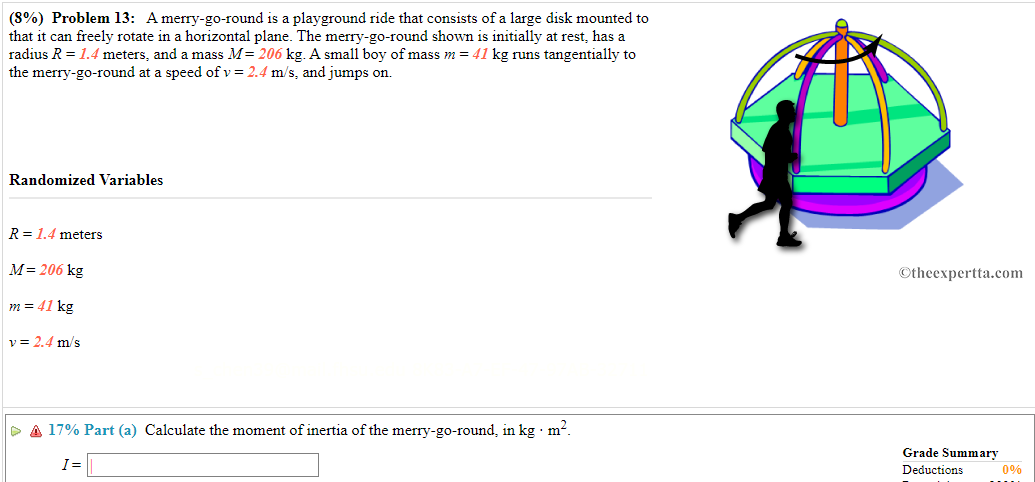 8 Problem 13 A Merry Go Round Is A Playground Ride That Consists Of A Large Disk Mounted To That It Can Freely Rotat 1