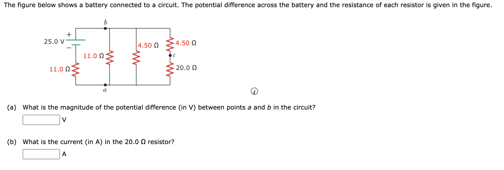 The Figure Below Shows A Battery Connected To A Circuit The Potential Difference Across The Battery And The Resistance 1