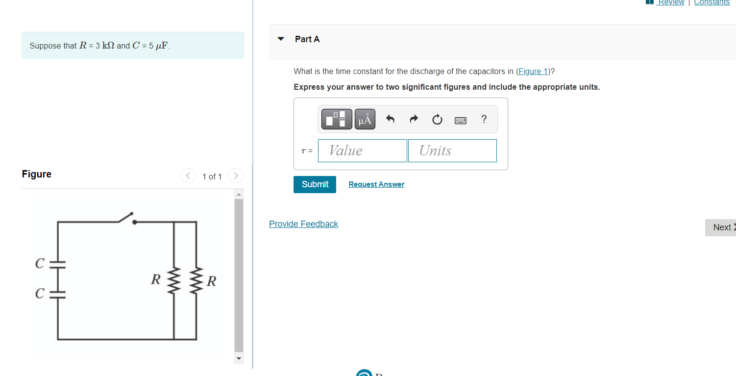 What Is The Time Constant For The Discharge Of The Capacitors In Figure 1 1
