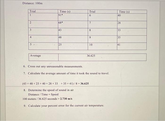 7 Speed Of Sound Lab The Speed Of Sound Was First Measured Using A Cannon Standing On A Hill Some Distance Away From Th 2