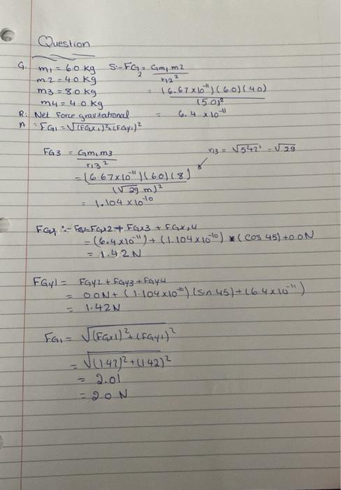R 2 0m O 5 0m M O O M 6 0kg M 4 0 Kg M3 8 0kg My 4 0kg What Is Efg On M Other Masses On M Due The G Que 3