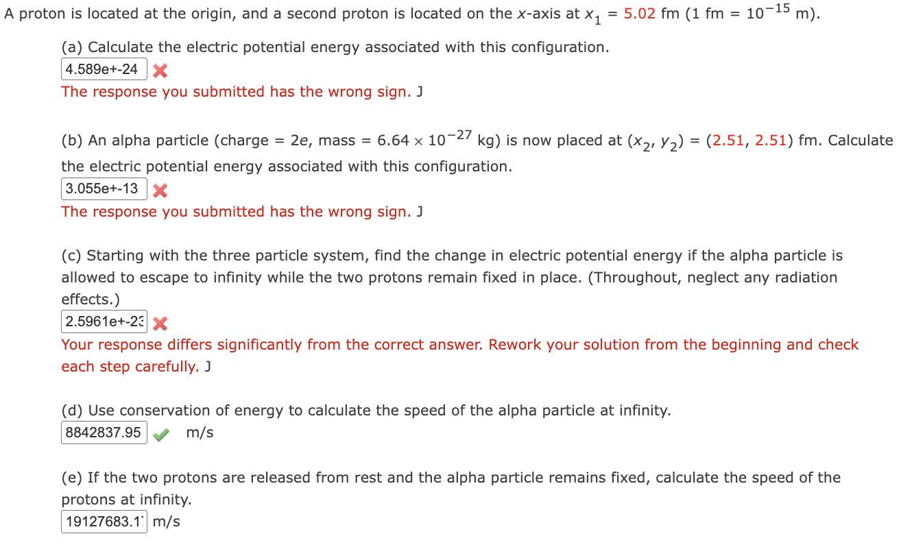 A Proton Is Located At The Origin And A Second Proton Is Located On The X Axis At X 5 02 Fm 1 Fm 10 15 M A Ca 1