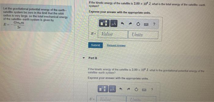 Let The Gravitational Potential Energy Of The Earth Satellite System Be Zero In The Limit That The Orbit Radius Is Very 1