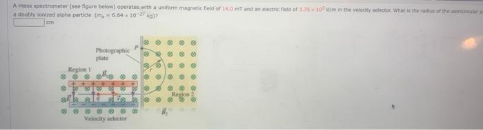 A Mass Spectrometer See Figure Below Operates With A Uniform Magnetic Field Of 14 0 Mt And An Electric Field Of 3 7510 1
