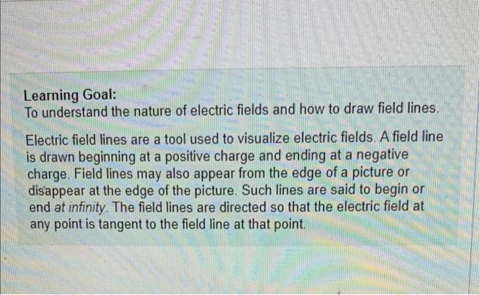Learning Goal To Understand The Nature Of Electric Fields And How To Draw Field Lines Electric Field Lines Are A Tool 1