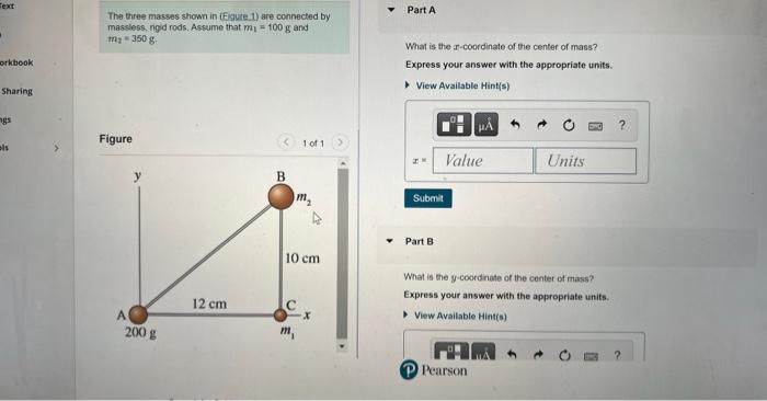 Text Orkbook Sharing Ngs Als The Three Masses Shown In Eigute 1 Are Connected By Massless Rigid Rods Assume That M 2