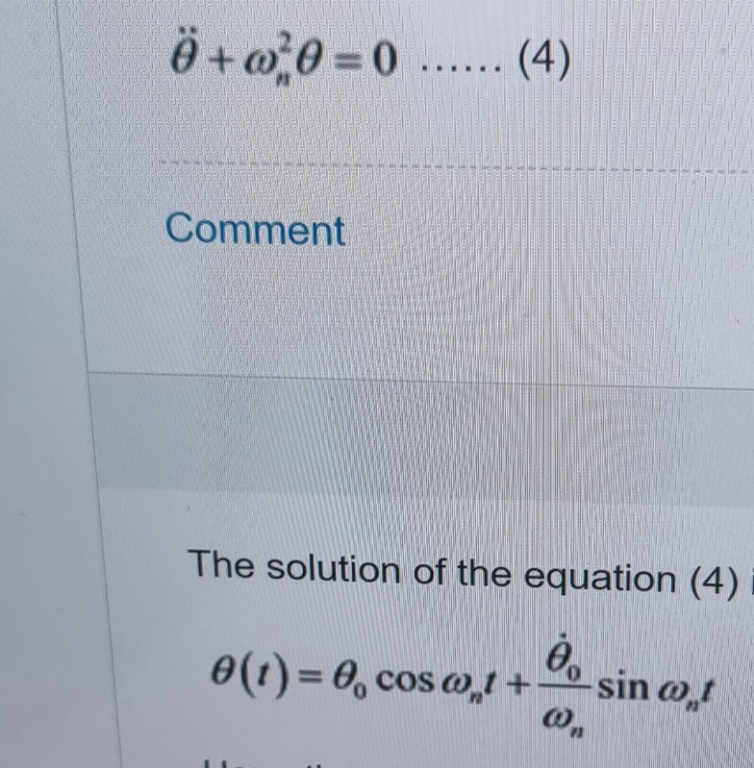 O 0 0 0 4 Comment The Solution Of The Equation 4 E 0 T 0 Cos 0 1 Sin 0 1 1