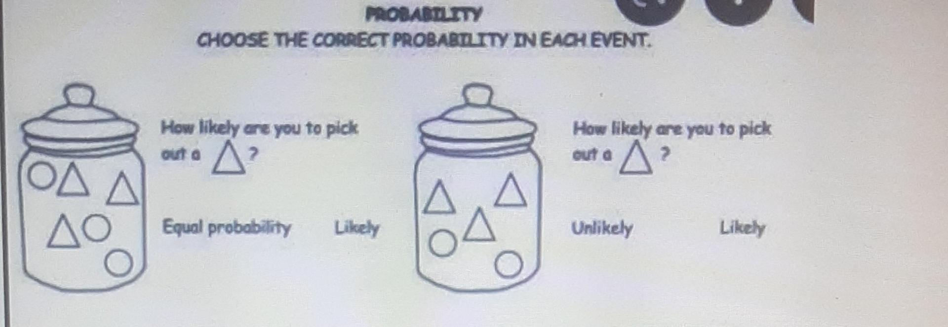 Mobartlity Choose The Correct Probabtlity In Each Event How Likely Are You To Pick Out A How Likely Are You To Pick O 1