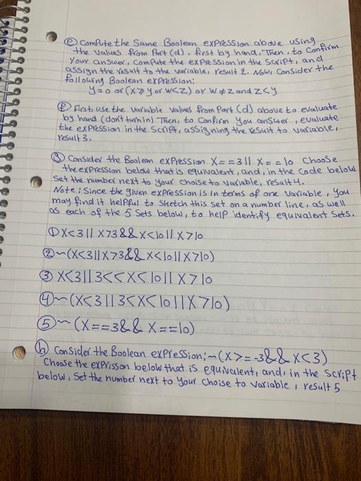 Problem 2 Compute All Of The Following In One Script Suppose A Program Had Four Numerical Variable Wi X Y And Z D 2