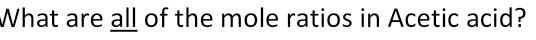 What Are All Of The Mole Ratios In Acetic Acid 1