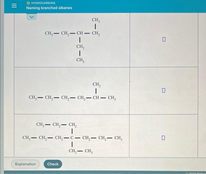 Hydrocarbons Naming Branched Alkanes Ch3 I Ch Ch Ch Ch Explanation Ch3ch Ch Ch Ch Ch I Ch 1 Ch3 Ch3ch Ch Ch 1
