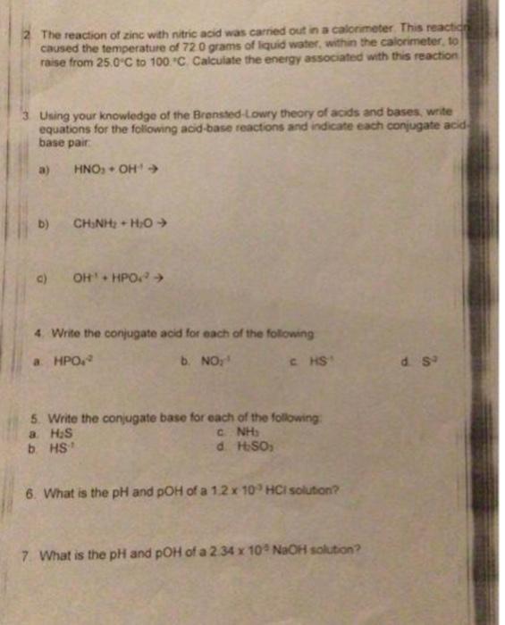 6 What Is The Ph And Poh Of A 1 2 X 10 Hci Solution 7 What Is The Ph And Poh Of A 2 34 X 10 Naoh Solution 2 The R 2