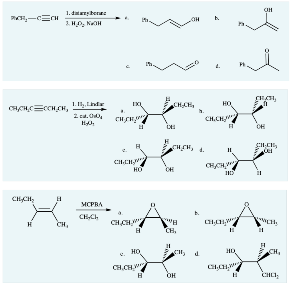 What Are The Major Products Of The Reactions Shown Below 1