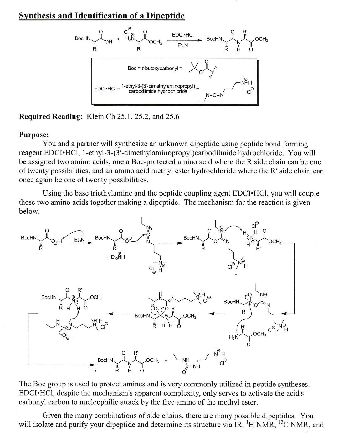 I M Working On The Synthesis And Identification Of A Dipeptide Lab And Trying To Decode My Carbon And Proton Nmrs To B 1