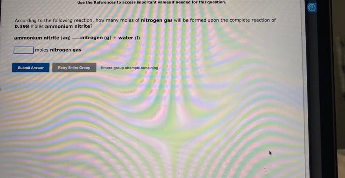 Use The References To Access Important Values If Needed For This Question According To The Following Reaction How Many 3