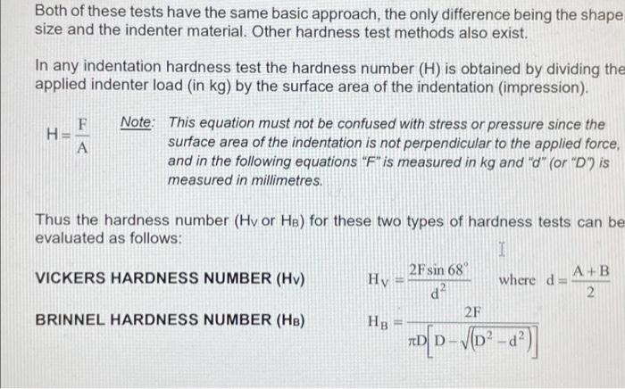 C Hardness Testing Background Theory And Information Often Carrying Out A Tensile Or Toughness Test To Obtain The Mecha 2