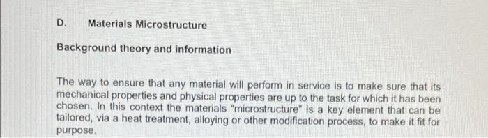 D Materials Microstructure Background Theory And Information The Way To Ensure That Any Material Will Perform In Servic 1
