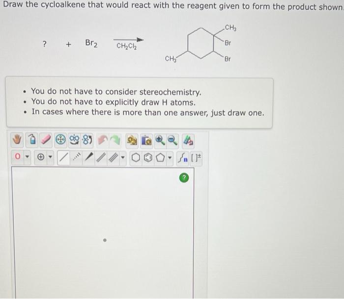 Draw The Product That Would Form When 3 Methyl 1 Butene Reacts With Chlorine 0 You Do Not Have To Consider Stereochem 3