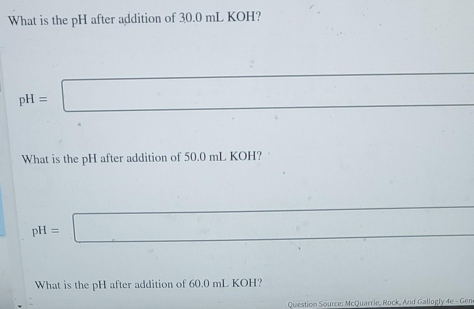Calculate The Ph For Each Case In The Titration Of 50 0 Ml Of 0 200 M Hcio Aq With 0 200 M Koh Aq Use The Ionization 2