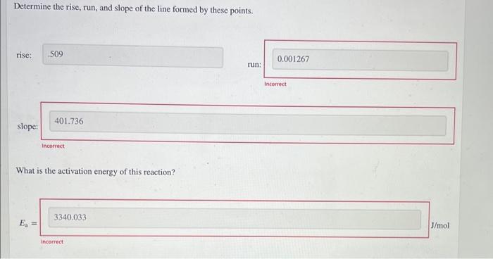 Consider The Reaction Data A Xi What Two Points Should Be Plotted To Graphically Determine The Activation Energy Of Thi 2