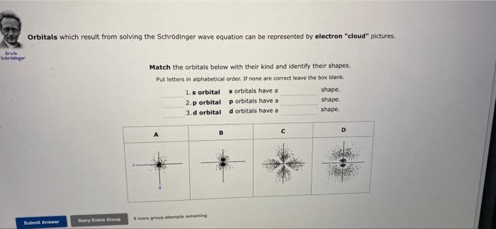 Ervin Schre Orbitals Which Result From Solving The Schrodinger Wave Equation Can Be Represented By Electron Cloud Pict 1