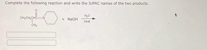 Complete The Following Reaction And Write The Iupac Names Of The Two Products Nh H O Hci Heat Complete The Fol 2