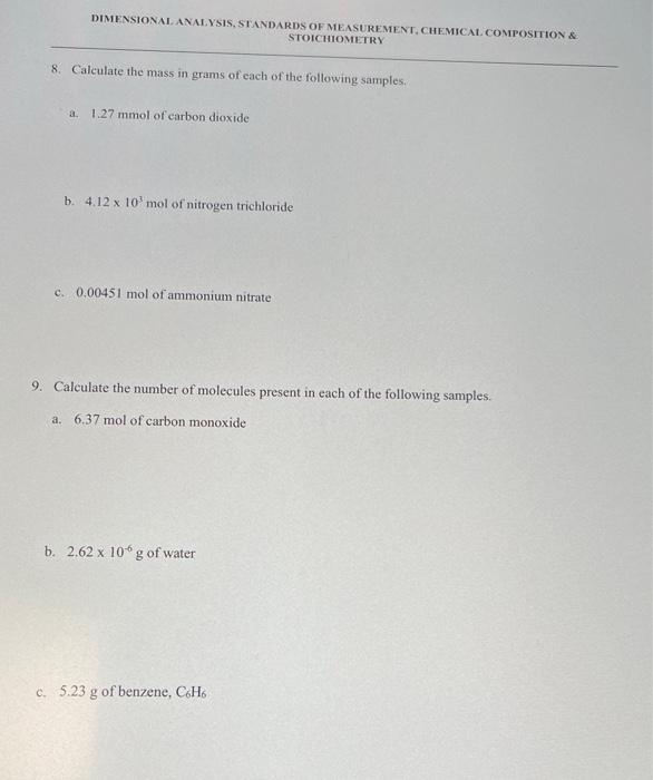 X Dimensional Analysis Standards Of Measurement Chemical Composition Stoichiometry 3 Using The Average Atomic Masse 3