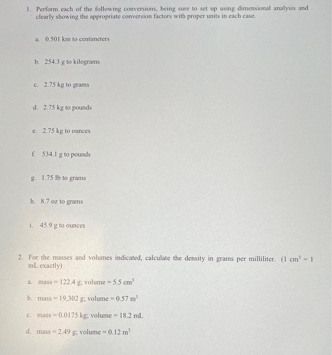 Dimensional Analysis Standards Of Measurement Chemical Composition Stoichiometry 6 The Density Of Pure Silver Is 10 2