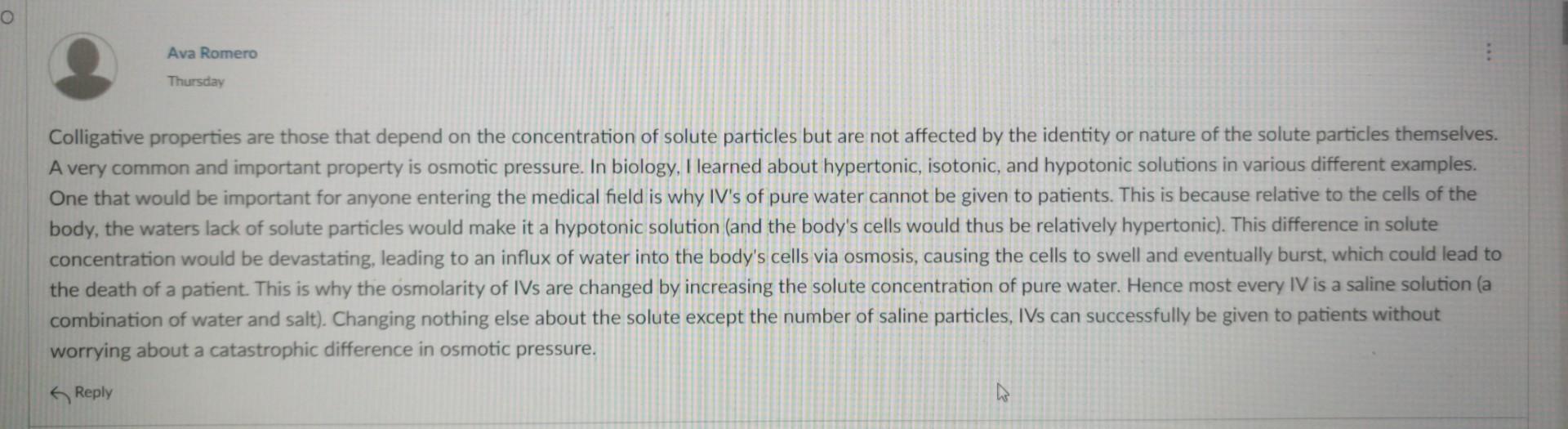 100 Points Possible Colligative Properties And Life Examples Practical Applications Of Colligative Properties In Order T 3