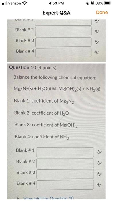 Verizon Lighin Tt Blank 2 Blank 3 Blank 4 Blank 1 Blank 2 Blank 3 4 53 Pm Blank 4 Expert Q A 89 Question 1