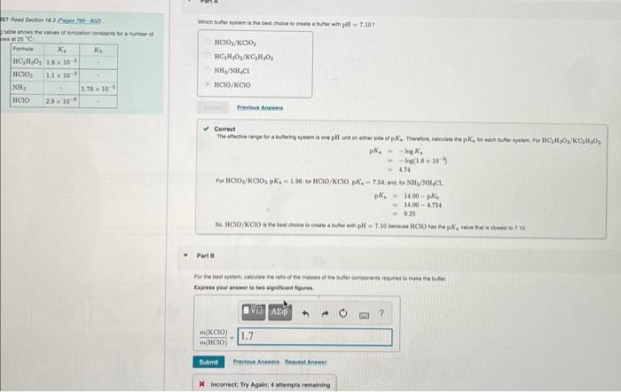 57 Read Section 16 3 Page 7990 Table Shows The Values Of Lonization Constarts For A Number Of Ses At 25 C Formula K H 1